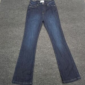 DU/ER Womens 28x32 Blue Dark Wash Jeans Performance Denim High Rise Bootcut
